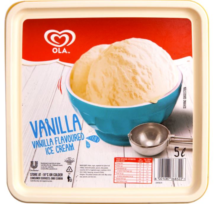 Ola 5L Tubs Vanilla